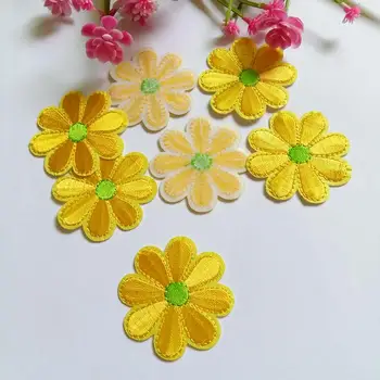 10шт Žute cvjetove Zakrpe Glačalo Na Vezen Skrpan Za Odjeću Naljepnica Za Odjeću Torba Hlače Šivaći Pribor