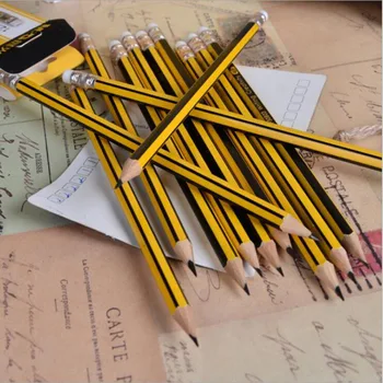 12 kom./lot Klasična žuto-crni pojas HB olovka za brisanje Školski pribor Dječji dar celina papelaria G238 