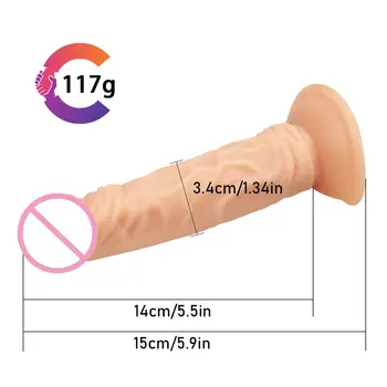 15*3,4 cm 117 g Mali Realan Dildo Penis sisanje čaša Seks-igračke za Žene Ženska Masturbacija Anal Masturbator