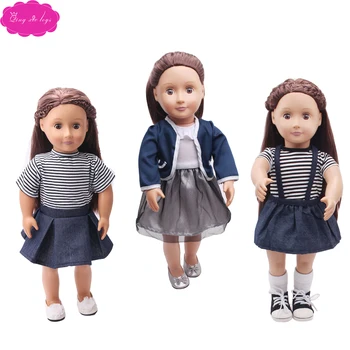 18-inčni odjeća za lutke za djevojčice 2 kom. suknja odijelo 5 stil američka haljina za novorođenčad Dječje igračke 43 cm, baby lutke c34-c361