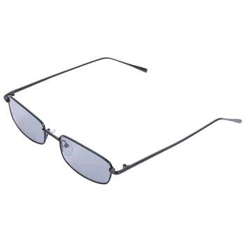 2 Kom. Berba Sunčane Naočale su Unisex Pravokutni Naočale Malih Nijansi Sunčane Naočale S8004, Crni Okvir Sivi i Crni Okvir Žuta
