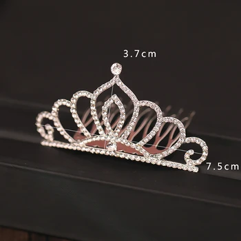 2021 Dječje crown Pribor za kosu za djecu Koreanska verzija Rhinestones Crystal Cvijet Djevojka Povez za Glavu Haljinu za Rođendan šlem 