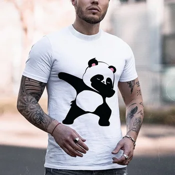 2021 Majice veličine kratkih rukava za muškarce Top sa po cijeloj površini Medvjeda Moderan vanjski ljetna odjeća s kratkim rukavima Muška tanka majica 
