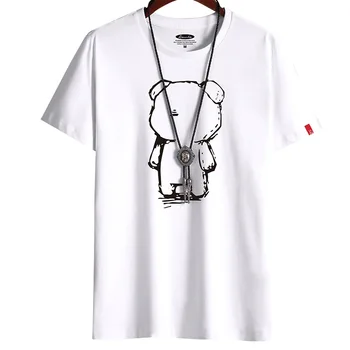 2021 Najnovije majica za muške odjeće Fitness Bijela O-izrez Anime Muška majica za muškarce Негабаритный S-6XL Nove muške majice Gothic Punk