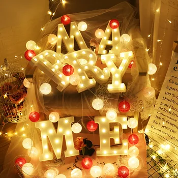 3D Slova LED Svjetla Srce Pismo Simbol Znak noćno svjetlo za Božić Valentinovo Wedding party Stol Ukras Doma Dekor