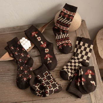 50% Кашемировая vune Ženske čarape Harajuku Klasicni Termalne Japanski Kawai Crtani Slatka Čarape, Ženske Zimske obložen Toplim Duge čarape, Sox