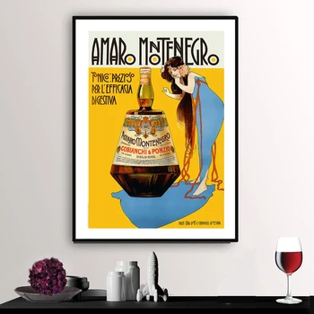 Amaro Montenegro Starinski Plakat s hranom i pićem Plakat Proizvodnja Naljepnica za Ispis na platnu dar Ideja slikarstvo slike za uređenje dnevnog boravka 
