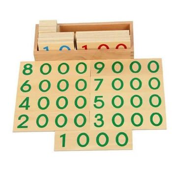 Bankarski Igra Novi Materijal Iz Matematike Montessori-Velike Drvene Kartice s Brojevima (1-9000) Montessori Juguetes Educativos Edukativne Igračke 
