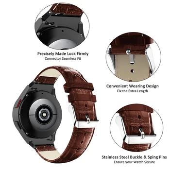 Bez fuga Remen od prave kože za Samsung Galaxy Watch 4 44/40 mm Remen s zakrivljene kraj Narukvica Za Galaxy Watch4 Klasični Remen 42/46 mm 