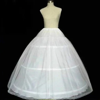 Bijelo loptu haljina Donja suknja za vjenčanicom Krzneni suknja s 3 обручами Donja suknja Žene Donja suknja s кринолином