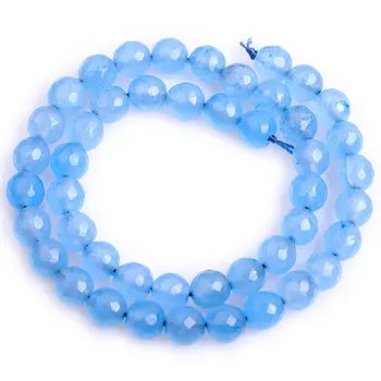 Blue Jades Cut-Okrugli Slobodan Stezni Pribor Perle Za izradu nakita Vlasi 15 inča DIY Modni Nakit Pokloni Za žene