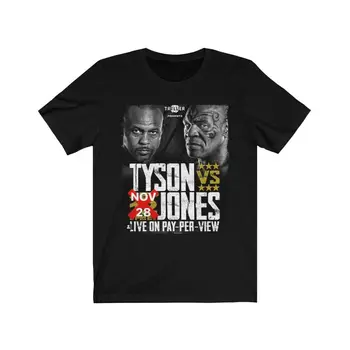 Boxing Majica Mike Tyson Protiv Roy Jones Junior. Ljetna Pamučna muška Majica kratkih Rukava i okruglog Izreza, Nova S-3XL 