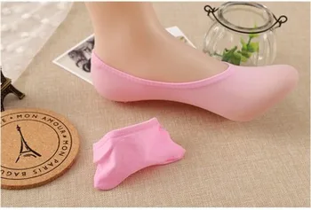 Candy boje Бамбуковое vlakana ženske čarape na щиколотке Super nevidljivi čarapa protuklizni žensko Sox Za žene Novi modni