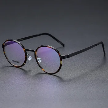 Danska Korporativni dizajn Acetat Titana Okvira za naočale Za muškarce i za žene Vintage Okrugle Naočale na recept Klasicni Kratkovidnost Optički Naočale 