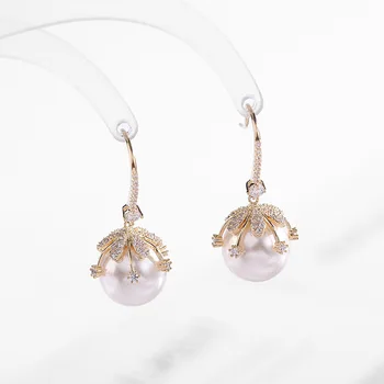 Fashion Pearl Earrings for Women Designer Cubic Zirconia Bead Naušnice kolczyki pendientes nakit za žene naušnice 2021 trend