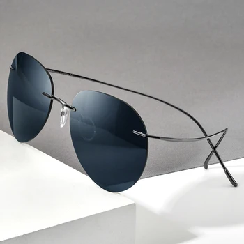 FONEX Titan Sunčane naočale rimless Za muškarce Ultra Korejski bez okvira spojnicama bez Pilot Авиадор Polarizirane Sunčane naočale za žene F85695 