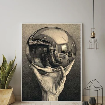 Geometrijski Umjetnička djela Escher Nadrealnom Slikarstvo Na Platnu, Grafike zidne Zidne Slike, Posteri i ispise za Dnevni boravak Kućni dekor 