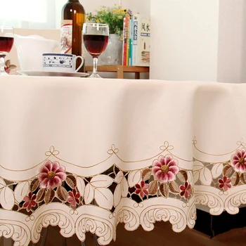 Gornja Europska vrtna vezeni stolnjak Okrugli stolnjak za stolom poklopac tea kabineta elegantan stolnjak dekor za kavu površine