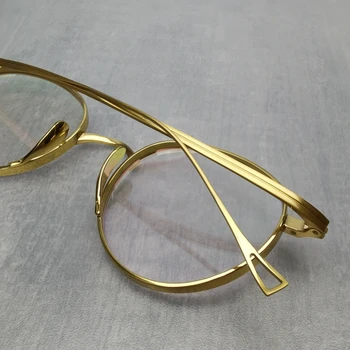 Japanski Naočale ručne izrade od čistog titana u okvirima KMN Klasicni Ovalne, Okrugle Muške Naočale Za žene Kratkovidnost Rimless za naočale za čitanje Oculos De 