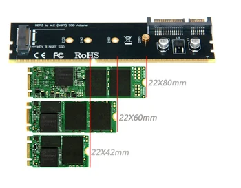 Kartica adaptera SATA za M. 2 (NGFF), Utor za kartice i memorije DDR M. 2 SSD Naknada adapter B-ključ DDR2, DDR3 DDR4