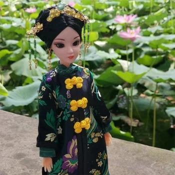 Kraljevska obitelj je Drevna Kineska princeza Orijentalni dizajn Lutka, Kineska Lutka u Svilenu Odijelu, Orijentalni Ukrasi za Dom
