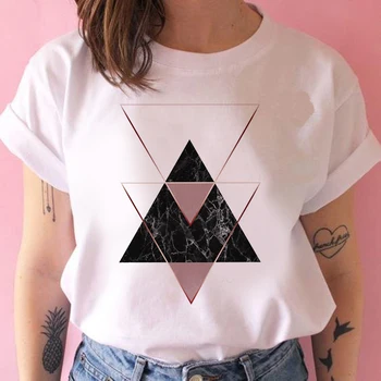 Lijepa geometrijski majica sa po cijeloj površini za žene 90-ih grafički t-shirt Harajuku Majice t-shirt Slatka majica kratkih rukava za životinje ženska majica