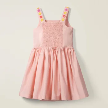Little maven Za djevojčice Ljetna haljina Pink Prekrasan cvijet Svakodnevno haljina Хлопковая Dječja odjeća za djevojčice Udobnost za djecu od 2-7 godina