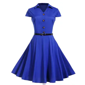 Ljetno svakodnevno Vintage haljina Rockabilly 50-ih godina Za žene Jurken večernja haljina ljuljačka Crna Crvena Пинап Kratka haljina Audrey Hepburn Vestidos 