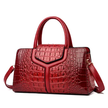 Luksuzne Marke dizajnerske torbe od prave kože Velikog kapaciteta Ženske torbe na rame s крокодиловым uzorkom Torba-тоут Torba na rame