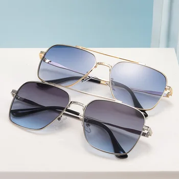 Moda Let Sedam 007 U stilu Rock gradijent ispunjava Sunčane naočale Za muškarce Kvadratnom Pilot Metalni Korporativni dizajn Sunčane naočale oculos de sol