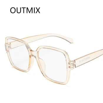 Modni jednostavne naočale s anti-plavom svjetlošću Ženske Klasične četvrtaste naočale u желейной ivicom boji dioptrijske naočale za kratkovidnost Optička ogledala za unisex-bodova 