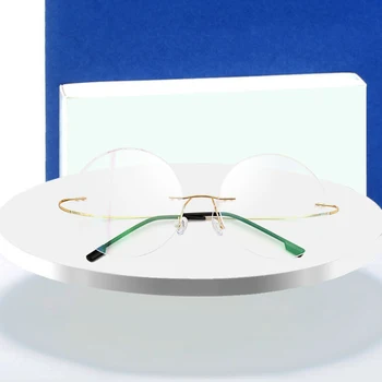Modni Titan Okrugli rimless u okvirima, marke dizajner muške naočale, Naočale za čitanje, Optičke leće s прескритоном, Naočale