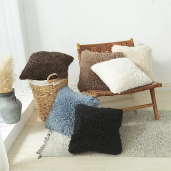 Navlake za jastuke od umjetne vune Mekani mekani plišani Navlake za jastuke Nordic Monotono dekorativna jastučnica za kauč-kreveta Home dekor jesen
