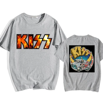 Nova ljetna majica s rock-grupom Kiss za žene u engleskom stilu B osnovna monotono pamučna majica okruglog izreza, gotička odijevanje 