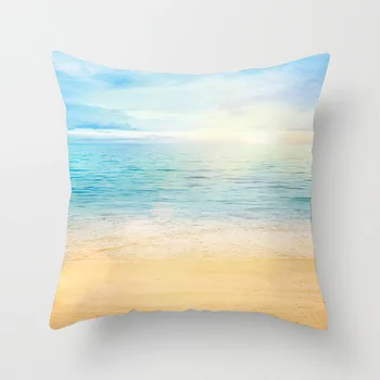 Nove ljetne Tropske plaže plavi jastučnice za jastuke s prikazom morskih zvijezda i palmi sa po cijeloj površini jastuci Torbica Moderne i jednostavne jastuci za dnevni boravak 