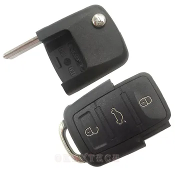 OkeyTech Switchblade Key Shell Flip torbica za ključeve, za VW Volkswagen B5 Golf Polo Passat auto-ključ 3 Tipke Preklopna Torbica za daljinskim ključem Privjesak za ključeve