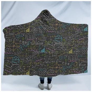 Plstar Svemir Matematika znanost za dječaka Grafički zabavno deka s kapuljačom 3D s punim po cijeloj površini Носимое deka za odrasle muškarce i žene stil-4