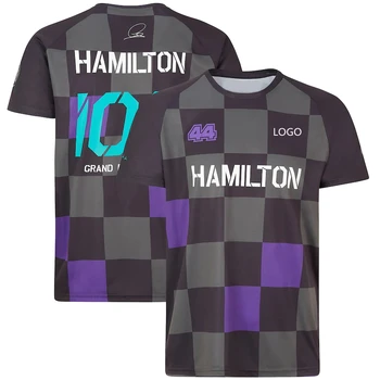 Potpuno Nova Visokokvalitetna Ljetna majica Hamilton F1 Team 3d ispisa Muška moderan oblik Zvjezdane Momčadi S Podesivim identifikacijskim Brojem 