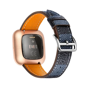 Remen za sat Fitbit Versa s po cijeloj površini obrađenih rešetkastom Kožna Narukvica Zamjena Pribora Narukvica za Fitbit Versa Lite/2 Band 