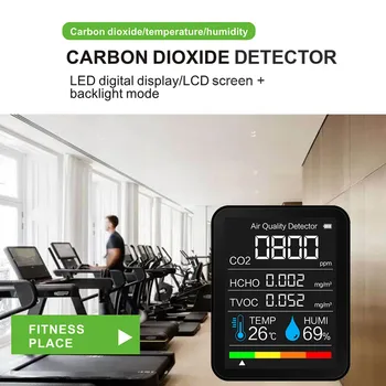 S Bluetooth Mjerač CO2 Digitalni Senzor Temperature I Vlažnosti Tester Monitor kvalitete Zraka Detektor ugljičnog dioksida TVOC HCHO
