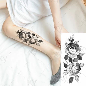 Seksi Tetovaža cvijet Lotosa Privremene Ženske Tetovaže za odrasle na ruci Naljepnica Vodootporne Lažna cvijet tetovaža za tijelo i noge 