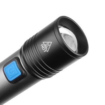 Skalabilne XML-T6 USB Ugrađena Punjiva Baterija LED Svjetiljka Vodootporan Svjetiljku 3 načina Skalabilne Svjetiljka za kampiranje
