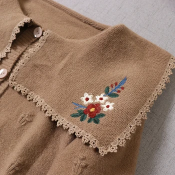 Slatki Japanski Stil vezeni kardigan džemper zimski Casual Džemper dugih rukava 22A2