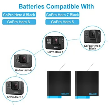 Smart Punjač za GoPro Hero 8 7 6 5 Litij-ionskih Baterija, Torbica Za Punjenje Kabel Type-C LED 3-pojasni Kutija Za Pohranu Pribor za sportske Kamere