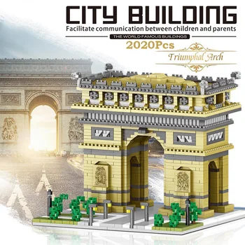 Svjetski poznata Arhitektura Diamond Muzej Louvre London Eiffel Tower Bridge Model Gradivni Blokovi Koloseum Mikro Cigle DIY Igračke