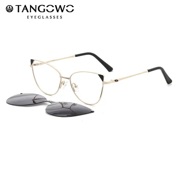 TANGOWO cateye legura 2 u 1 polarizirane sunčane naočale za žene 2021 naočale za kratkovidnost naočale na recept Magnetska modne naočale FN19001
