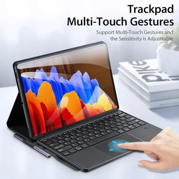 Torbica za tablet sa Bluetooth tipkovnicom, Touch Panel, Rukav, Sklopivi Stalak, Zaštitna navlaka za Samsung Tab S7 FE Plus A7 S6 Lite