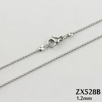 Upotrijebite patent-omar male perle 1,2 mm lanac je lopta lanac lanac od nehrđajućeg čelika lanci za ogrlice, modni nakit 20 kom. ZX528