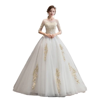 Vjenčanica Donje 2020 Nova Mlada sanjive oci Luksuzno haljina Plesnu haljinu s izvezenim čipka-up vjenčanica velike Veličine