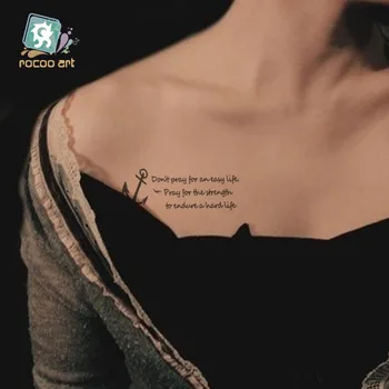 Vodootporne Privremena Tetovaža Naljepnica Crni Vrag ne spava Engleskom slova Flash-Tattoo Lažna Tetovaža na vratu Zglob Za žene i muškarce 